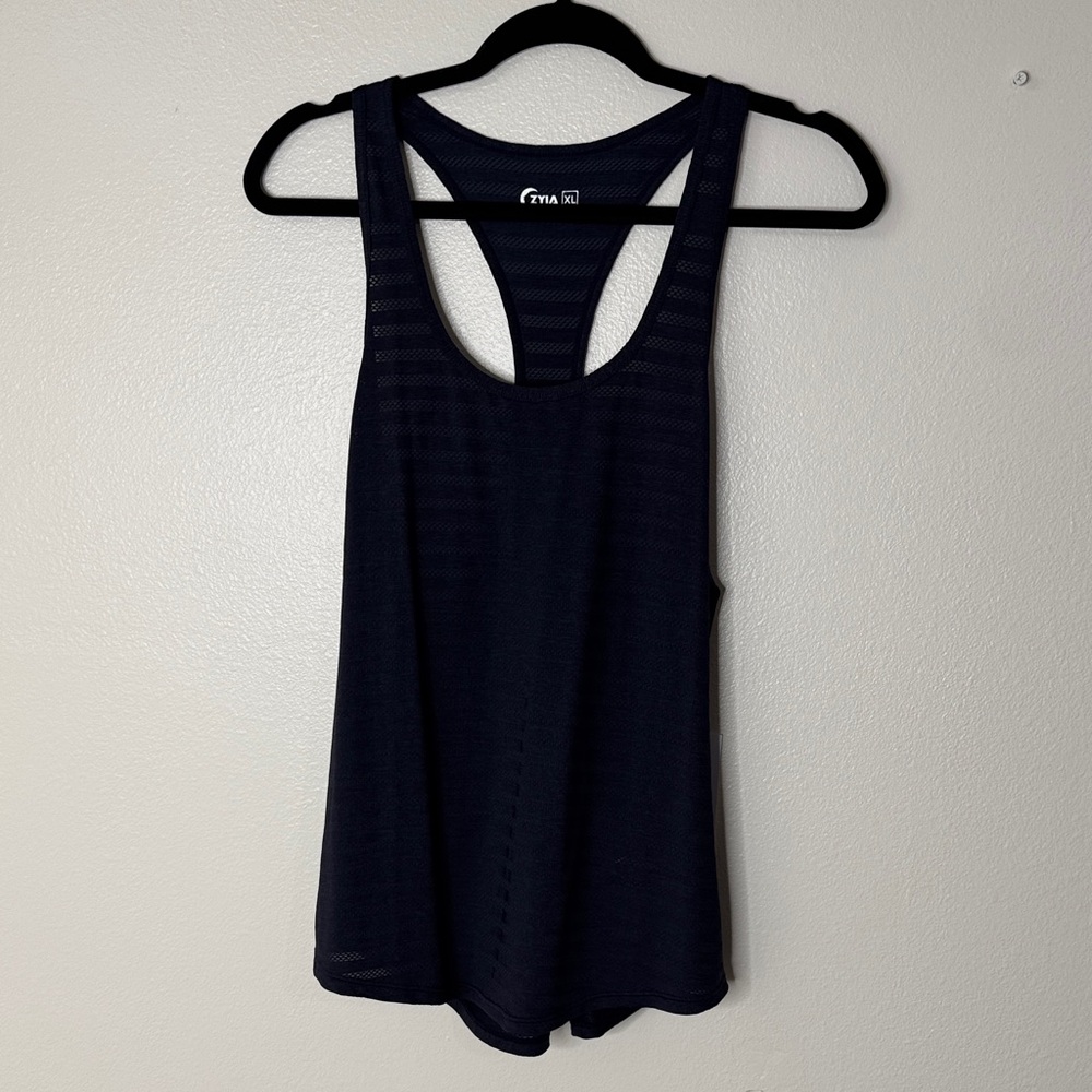 Zyia active Women's Navy cubana Racerback Tank Top size XL athletic running